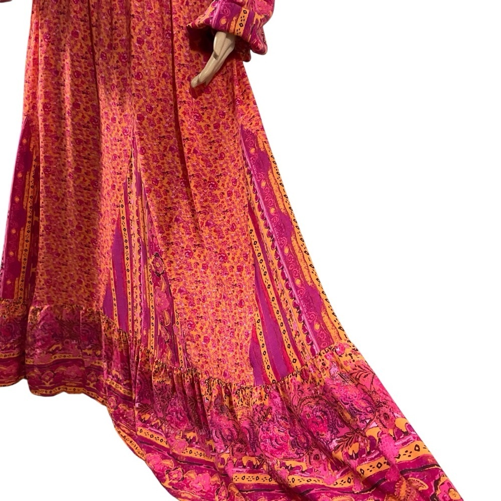 Free People Happy Feelings Maxi Dress Pink Orange Boho Floral Size size Large - Picture 5 of 15